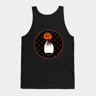 Halloween Horror Goose Gamer Dark Round Tank Top